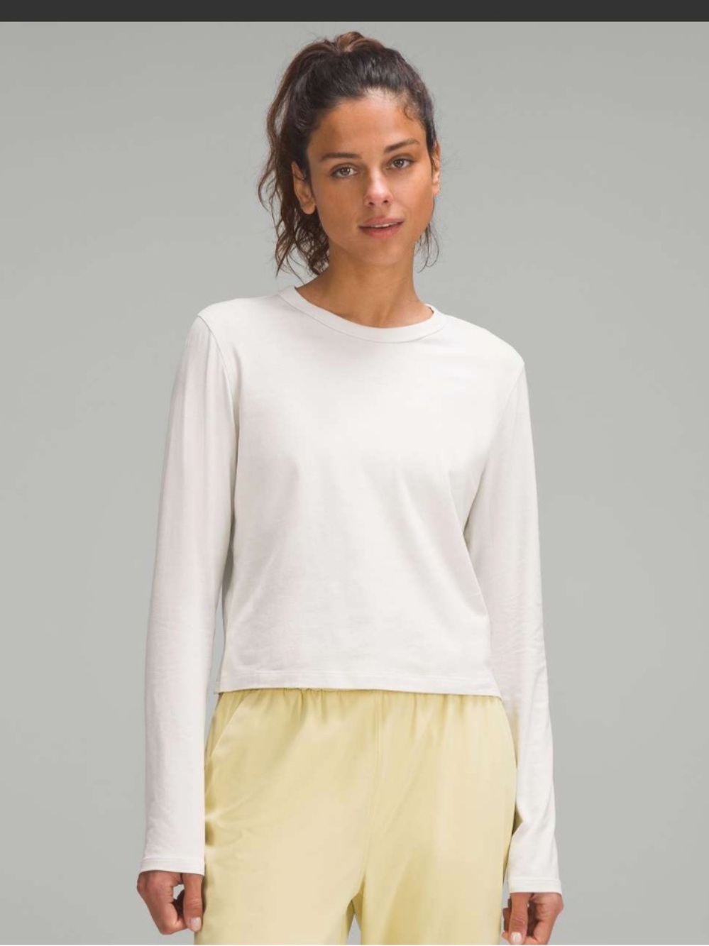 lululemon🍋Classic Fir Cotton Blend Long-Sleeve Crew - Bone Size 12 NWT